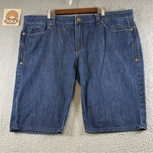 Antik Denim Jeans Shorts Mens Zip Fly Embroidered Cotton Blue Size 42 Inseam 12"